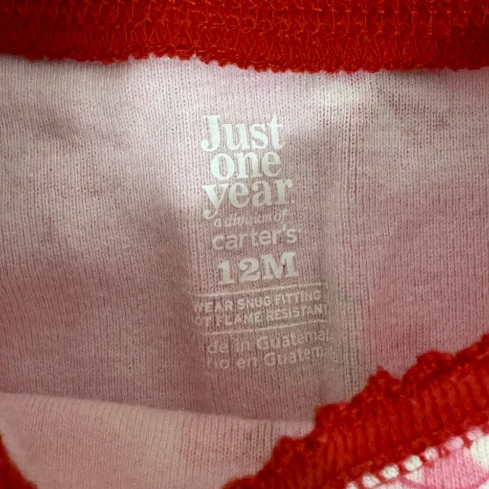 Carter’s 12 month girls peppermint candy pajamas